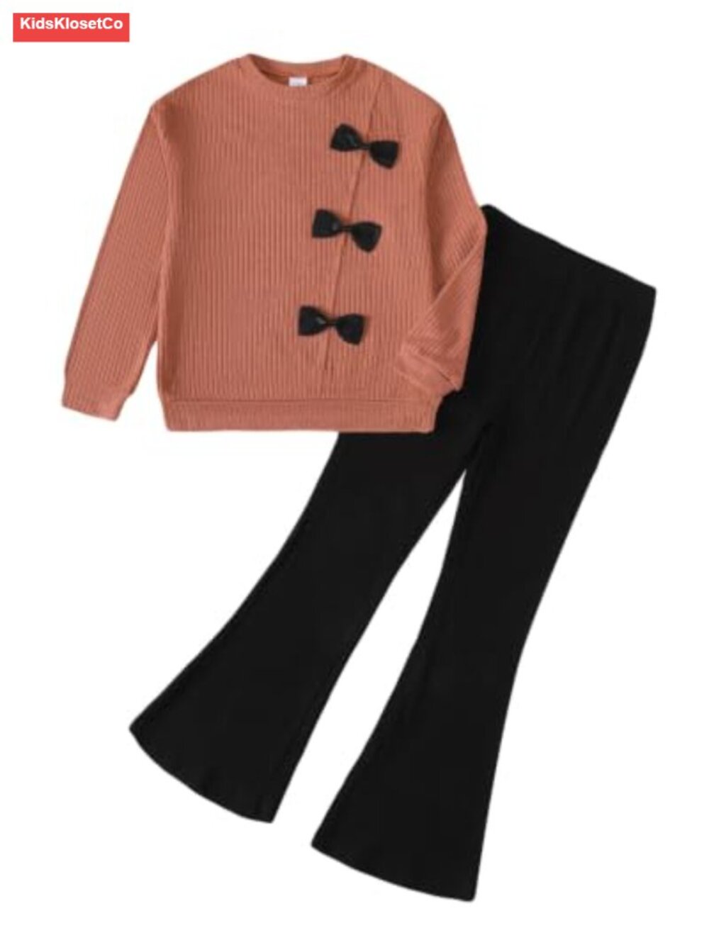 Girls Bow Outfits Kids Winter Clothing 2pc Sweatshirt Pants Set
